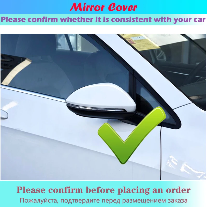 NEW For Volkswagen VW Golf MK7 7.5 GTI 7 Golf 7 R Touran L Car Side Wing Rear-View Mirror Cover Carbon fiber pattern Black Cover