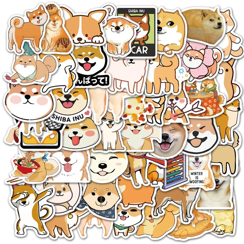 Kawaii Cute Stickers Lovely Shiba Inu Akita Dog Stickers DIY Diary Scrapbook Cartoon Sticker for Luggage Mobile Phone Stickers