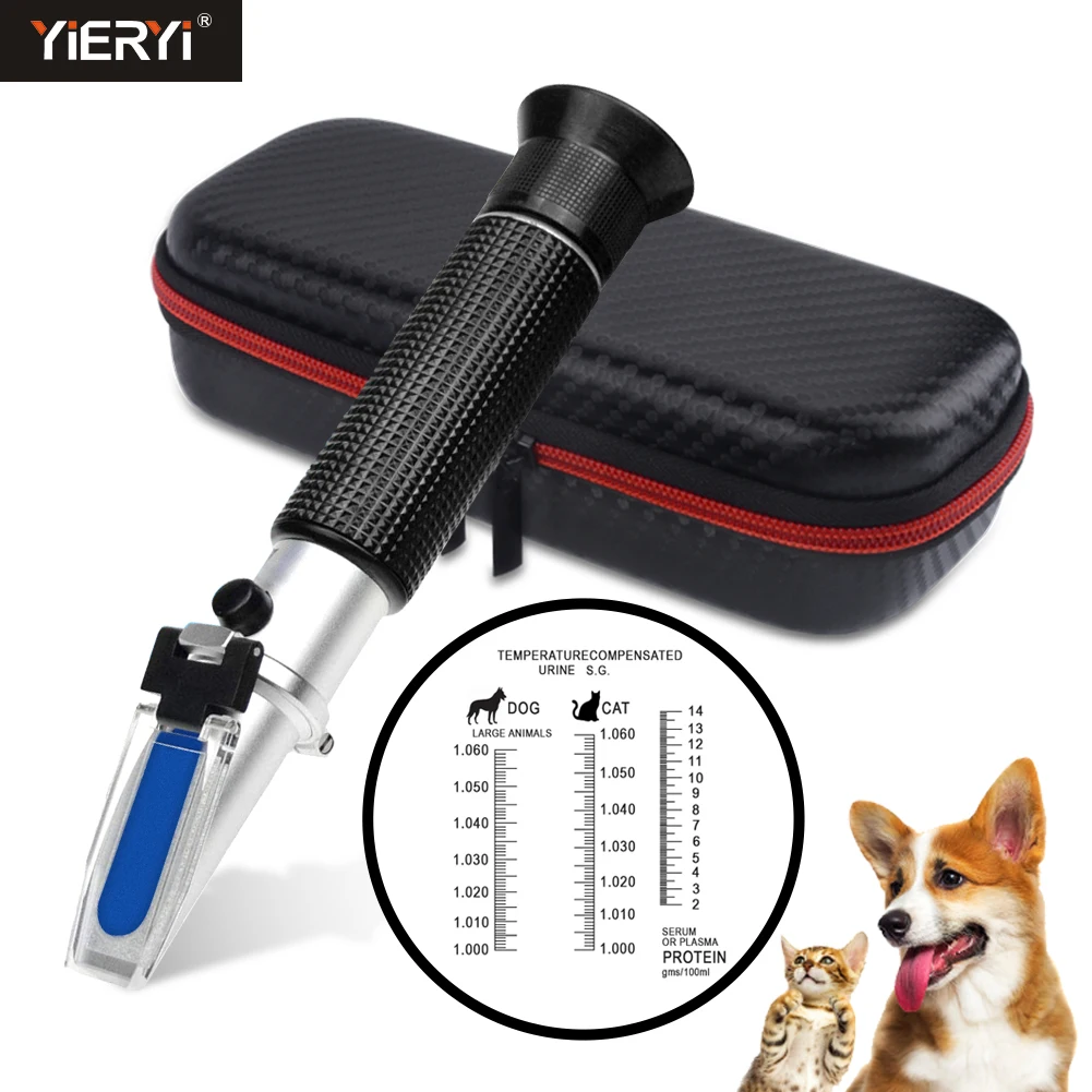 

Animal Pet Refractometer Dogs Cats Urine Specific Gravity Clinical Serum Plasma Protein Hemoglobin Tester Veterinarians Tools