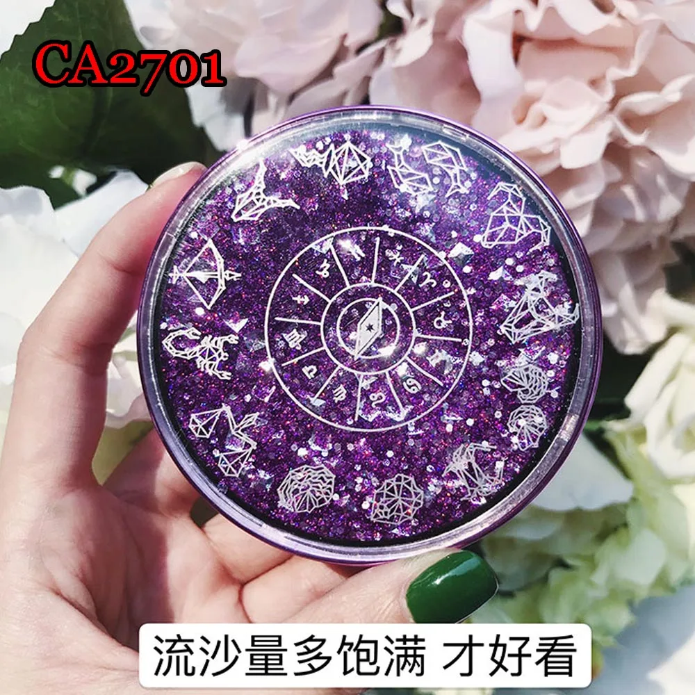 Luxury Pocket Contact Lens Cases with Mirror Glitter Quicksands Box Convenient Travel Case Container For Outdoor CA2701