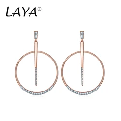 LAYA 925 Sterling Silver Shining Zircon Statement Earrings For Women Party Unique Design Original Modern Jewelry 2022 Trend