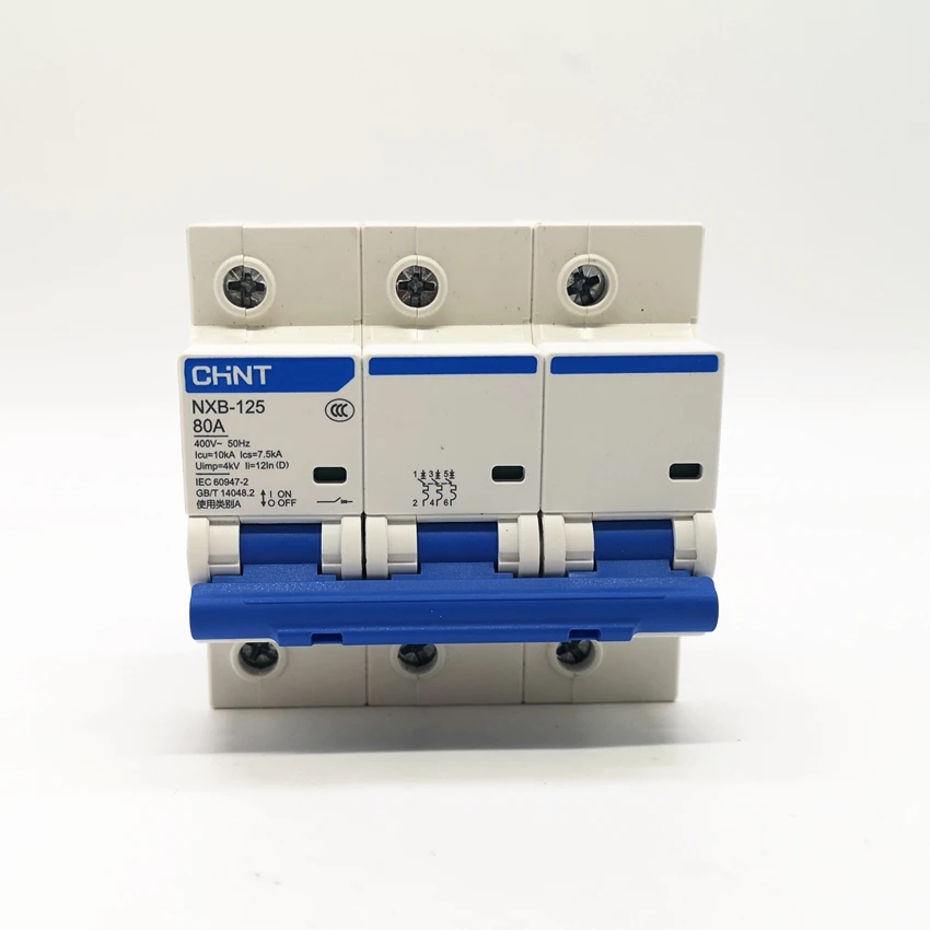 

CHINT NXB-125 3P Circuit Breaker C type C63A 80A 100A 125A Moulded Case Circuit Breaker