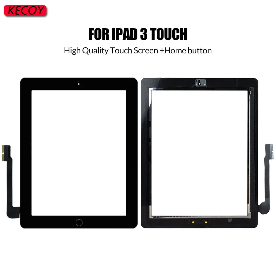 1Pcs Display Touch Screen For iPad 3 A1416 A1430 A1403 TouchScreen Digitizer Panels Sensor Glass Replacement With Button+ Tools