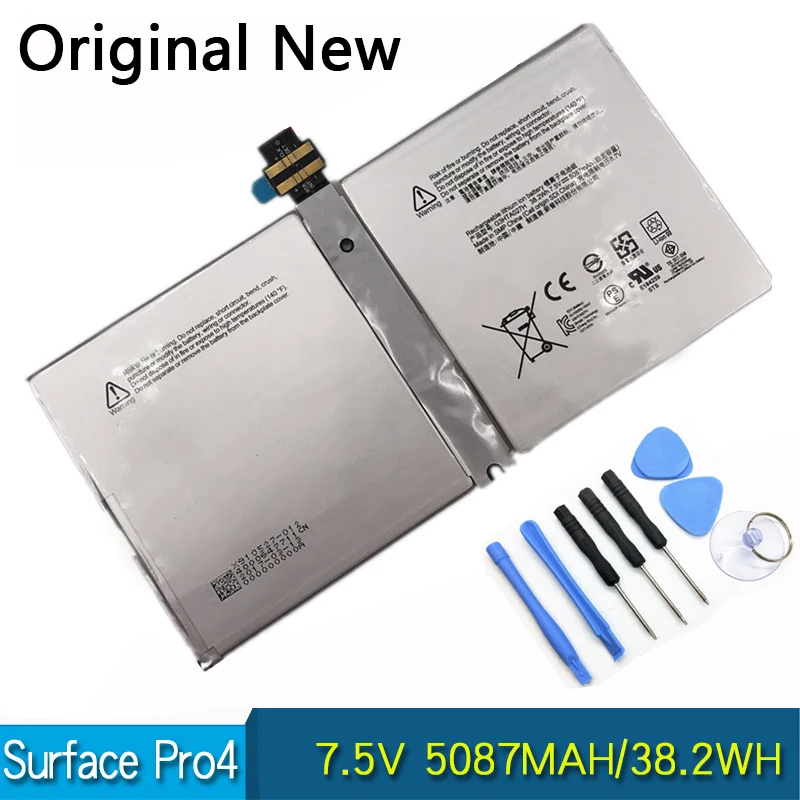 Bateria original para tablet microsoft surface pro 4 1724, 12.3 polegadas, dynr01, 7.5v, 38,2wh, 5087mah