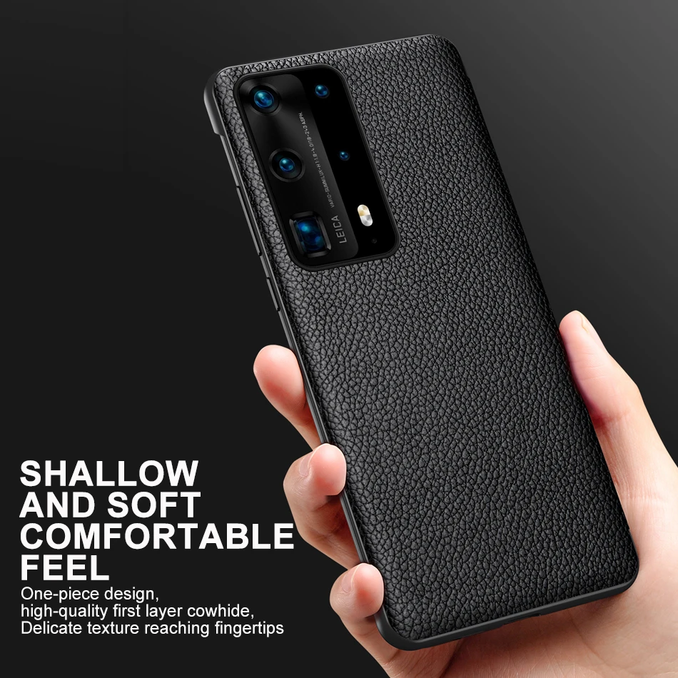 Original Mirror Smart Touch View Genuine Leather Flip Protect Cover For Huawei P40 Pro Window Shockproof Case For P 40 Pro