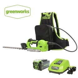 Greenworks-ヘッジトリマー40v,500w,片手操作,コードレス芝刈り機,電気バッテリー剪定ばさみ,庭用