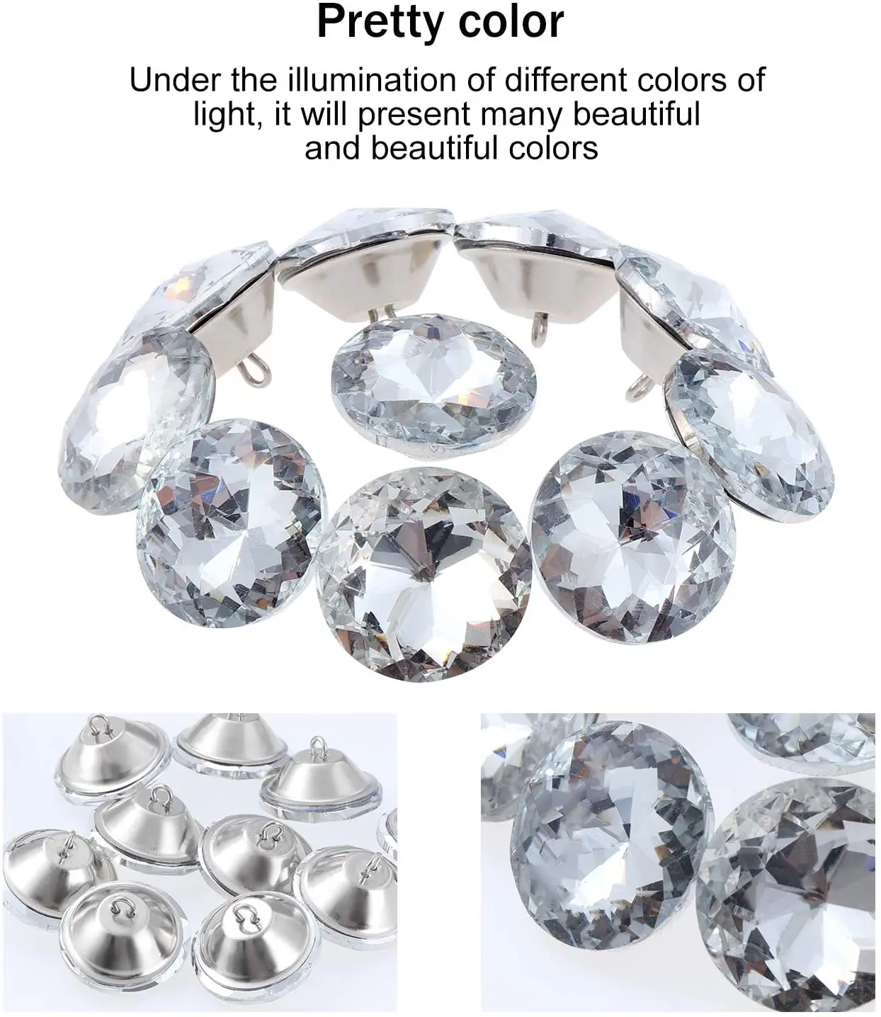 25mm 30mm 50 Stück 36 Ansichten Redbud Strass Knopf Diamante/Diamant Polsterung Kopfteil Knöpfe Home Sofa Bett Wanddekoration – Detail 2