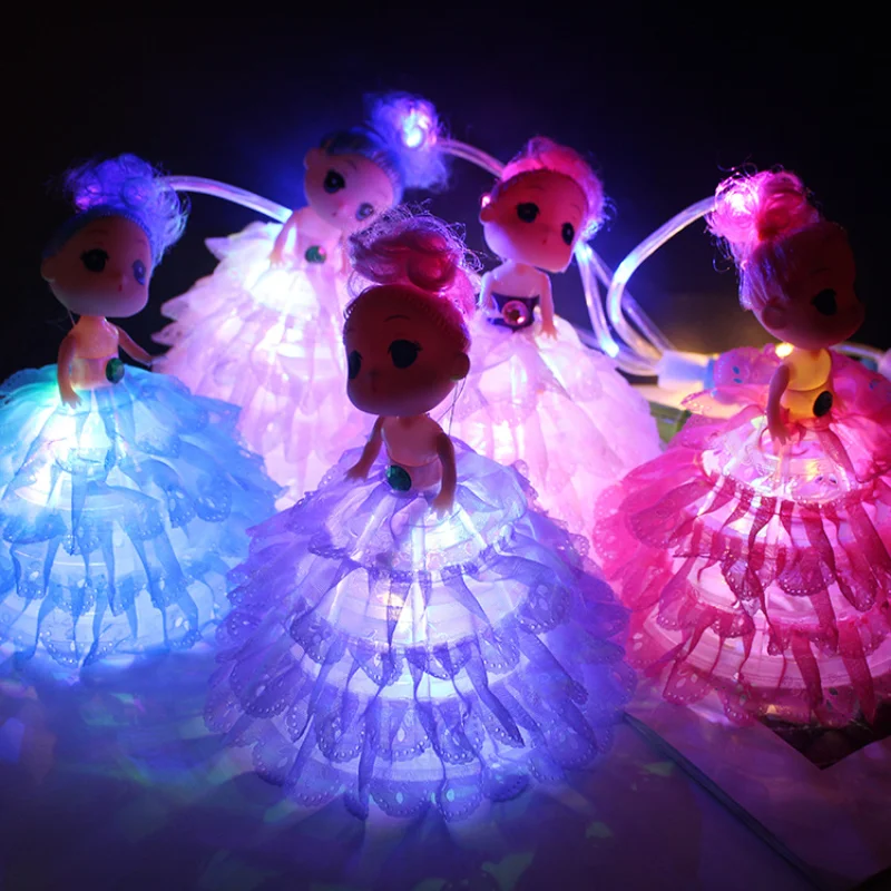 Cartoon Princess Portable Lantern Luminous Doll Night Light Portable Children's Gift Girl Bedroom Decoration Kindergarten Toy