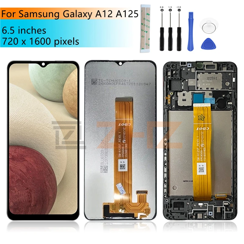 

For Samsung Galaxy A12 A125 LCD Display Touch Screen Digitizer Assembly A125 LCD replacement Repair Parts 6.5"