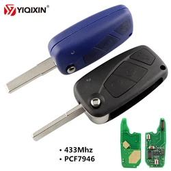 YIQIXIN 3 Taste Flip Folding Remote-Car Key 433Mhz PCF7946 Chip Für Fiat Remote Key Für Fiat 500 Panda idee Punto Stilo Ducato