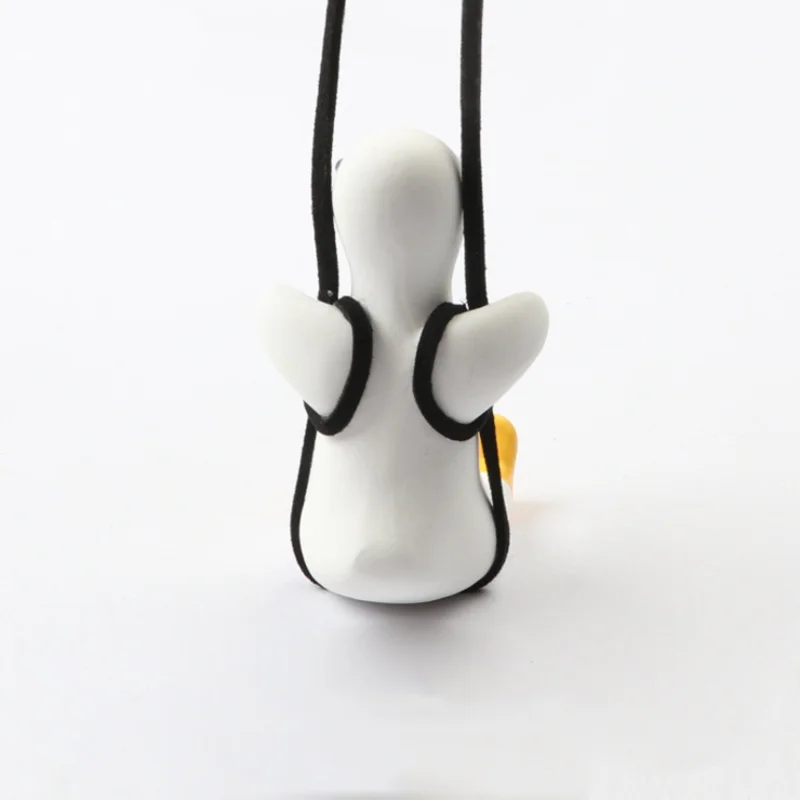 Pendentif de canard de balançoire d\'anime de voiture, ornements de rétroviseur automatique, accessoire de gypse mignon, parfum de voiture, cadeau