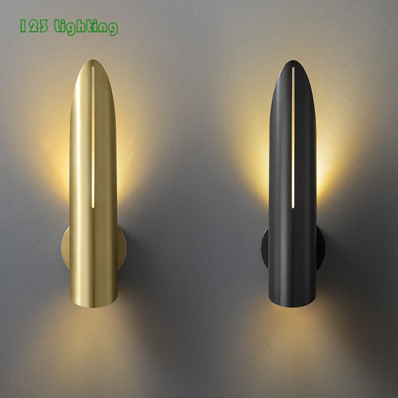 Gold Black Metal Wall lamp Living room Parlor Bedroom Wall Sconce Sharp shape Loft Wall light fixtures 110-260V Surface Mount