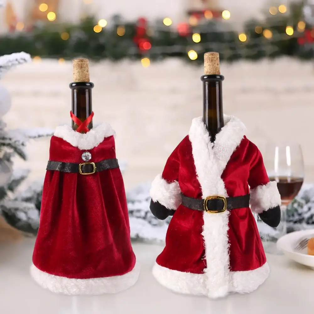 QIFU Christmas Wine Bottle Set Merry Christmas Decor for Home 2024 Navidad Noel Cristmas Ornaments Xmas Gifts New Year 2025