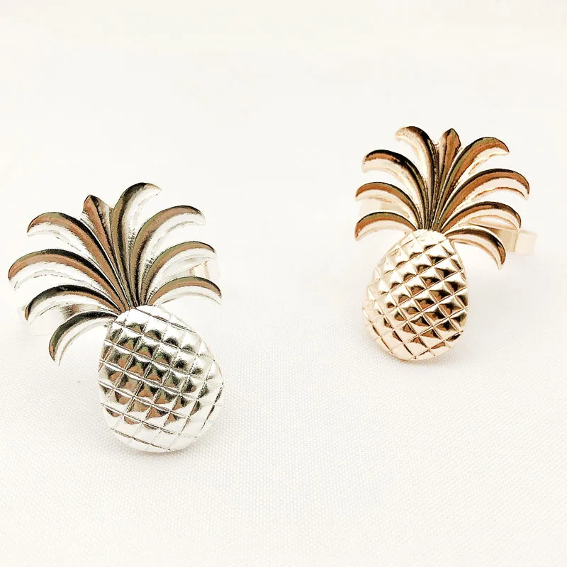 

10pcs/lot Pineapple Napkin Ring Stand, Metal Plating, Table Decoration, Wedding, Holiday Party, Hot Sale