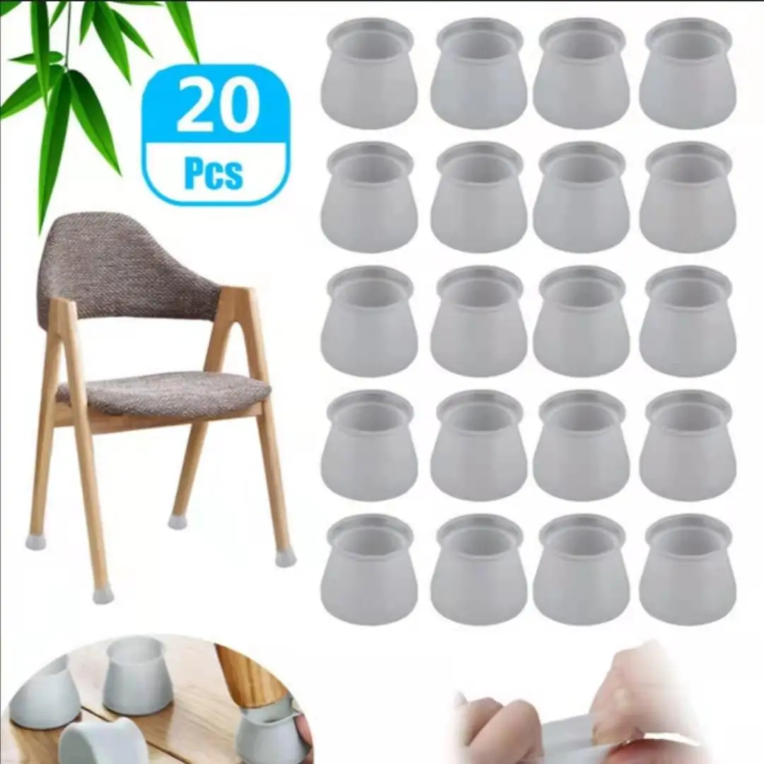 20pcs/Set Silicon Furniture Leg Protection Cover Table Feet Pad Floor Protector For Chair Floor Protection Anti-slip Table Leg