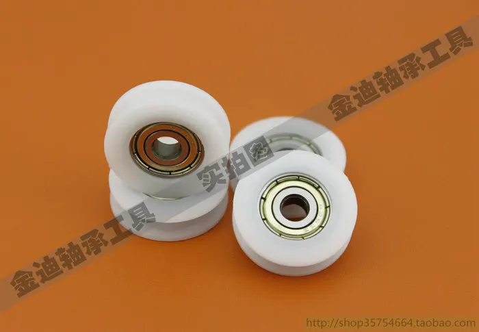 Il cuscinetto in nylon di plastica incapsulato con scanalatura a u è incorporato 5x24 x 7u-shaped groove injection pulley