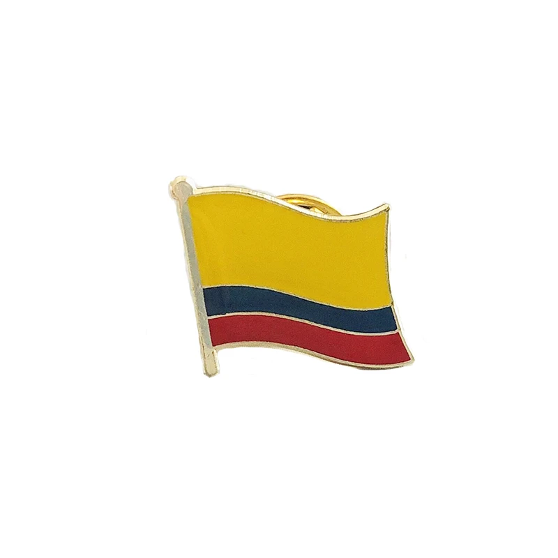 Colombia National Flag Lapel Pins Crystal Epoxy Metal Enamel Badge Paint Brooch Souvenir Suit  Personality Commemorative Gifts