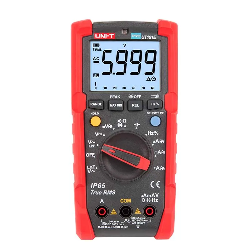 Тестер UT191T UT191E, цифровой мультиметр, профессиональный, истинное среднеквадратичное значение, Автоматический диапазон, амперметр DMM 20A, UNI-T в,...