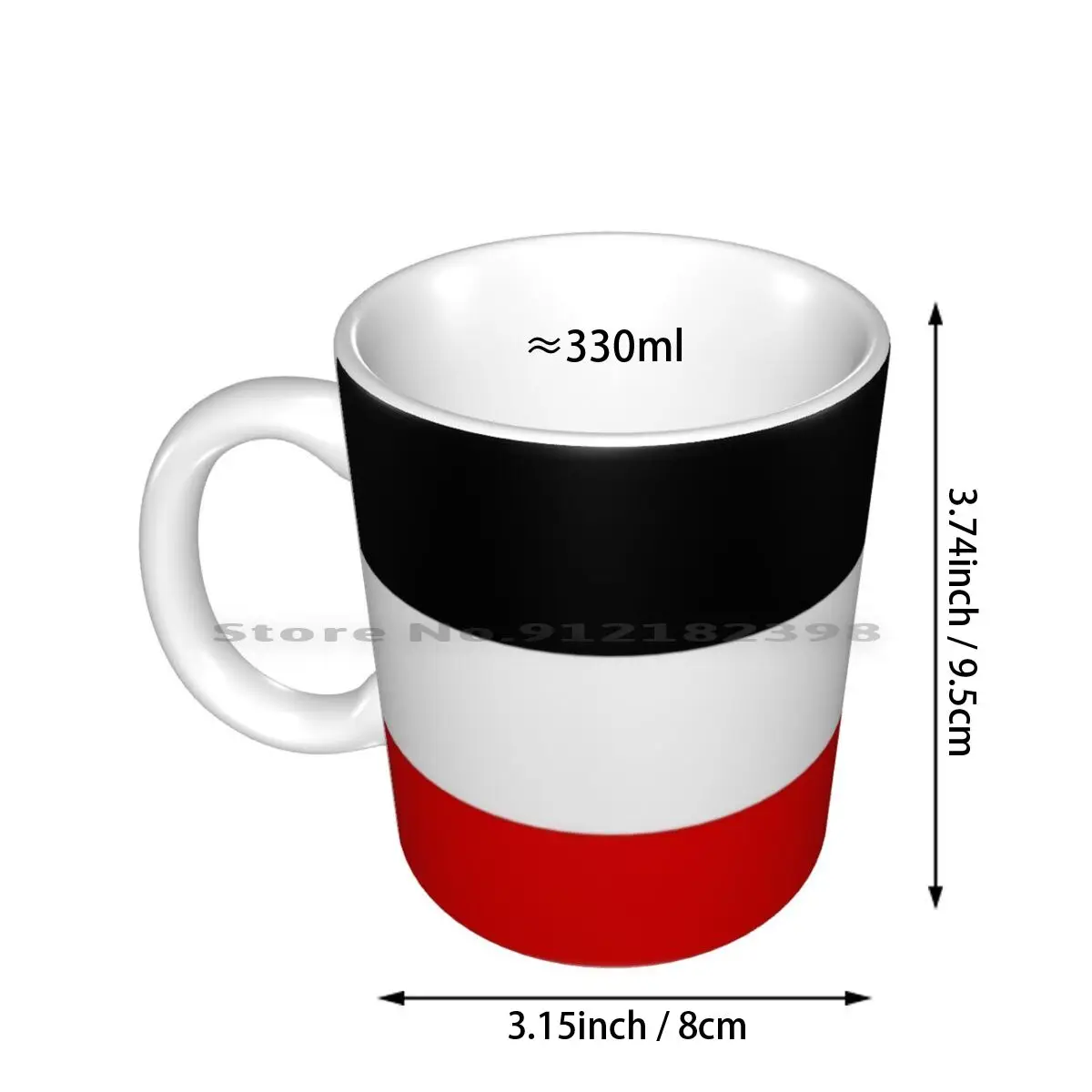 German Empire Ceramic Mugs Coffee Cups Milk Tea Mug Prussia Germany Flag History Kaizer Prussian Empire 1914 German Ww1