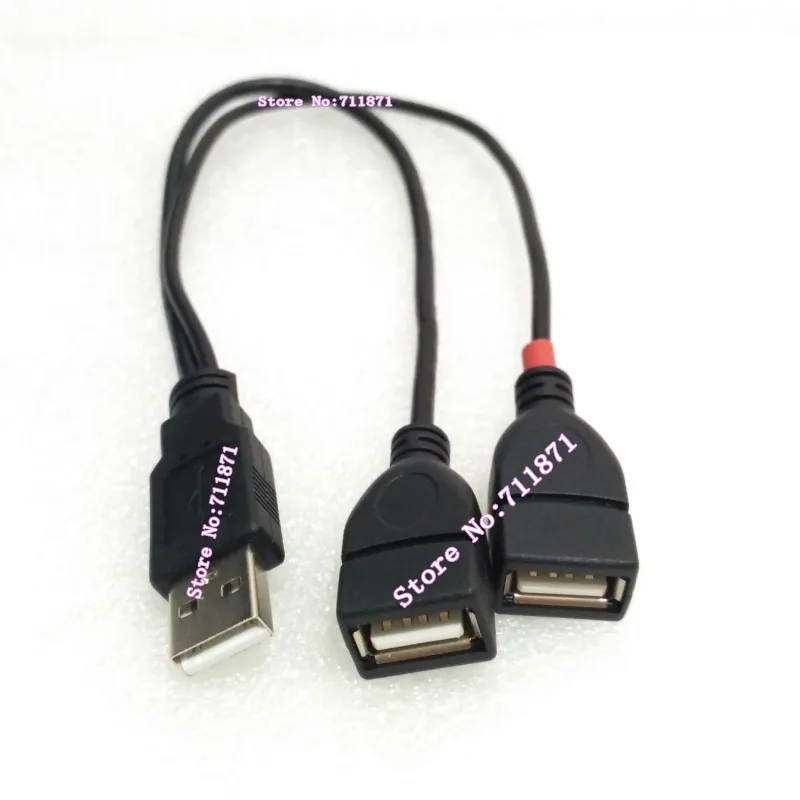 One Female Double Usb2.0 Line cable one to two Male Female Usb Power Supply Date Cable One Male Double Female USB2.0 Cable Line