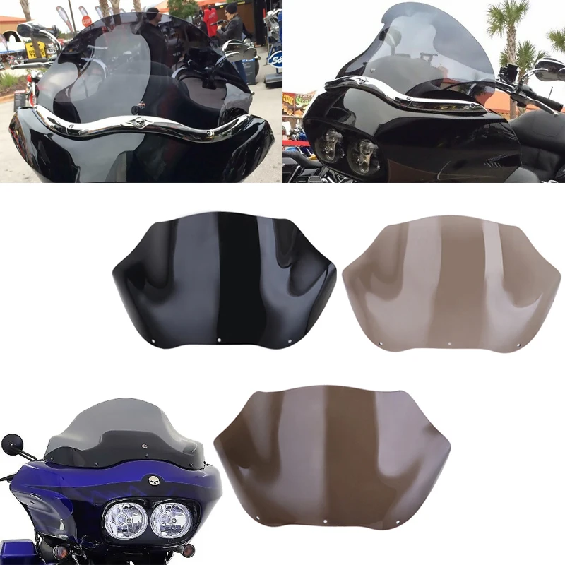 

Motorcycle 13" Black/DeepTea/Tea Windshield WindScreen For Harley Road Glide Ultra FLTRU CVO Custom FLTR FLTRX 1998-2013