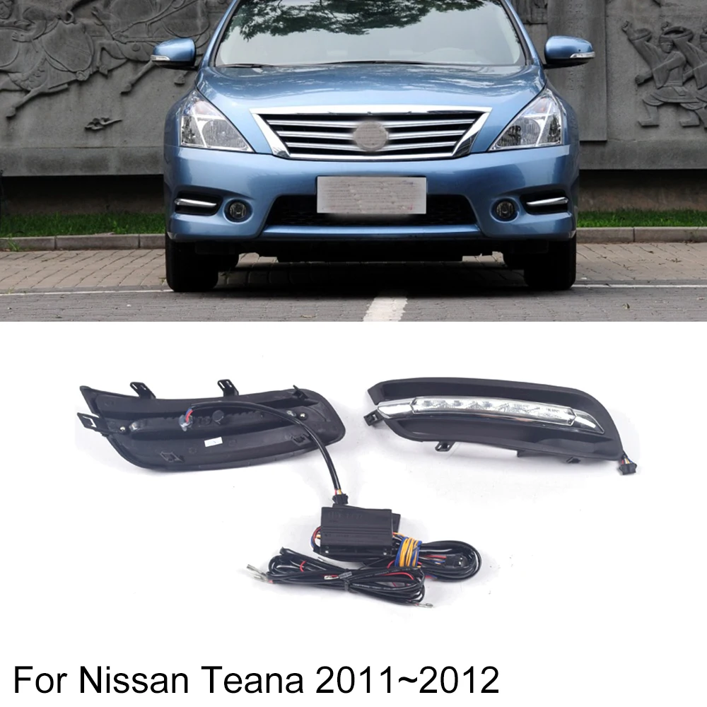 1 пара, Автомобильные светодиодные дневные ходовые огни для Nissan Teana 2011 2012