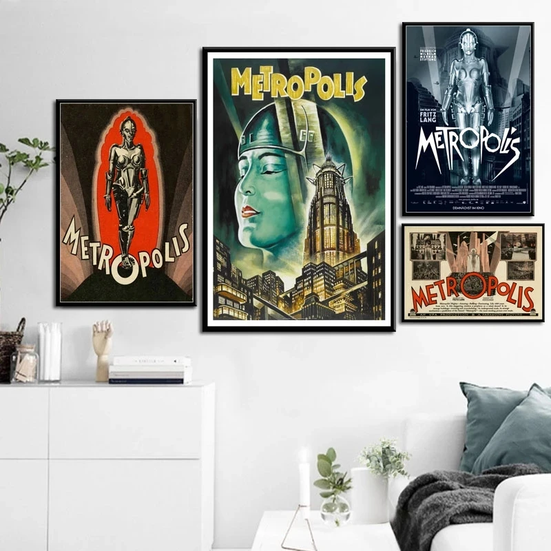 Metropolis Classic Sci-Fi Movie Art Painting Silk Canvas Figure Prints Poster Wall Stickers Home Decor Film Lover Collection