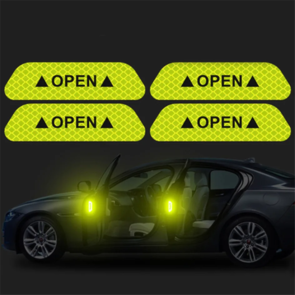 4PCS/set Car Reflective Strips Warning Stickers For Honda Accord Civic CRV CRZ HRV JAZZ Odyssey Pilot Fit City Car Door Stickers