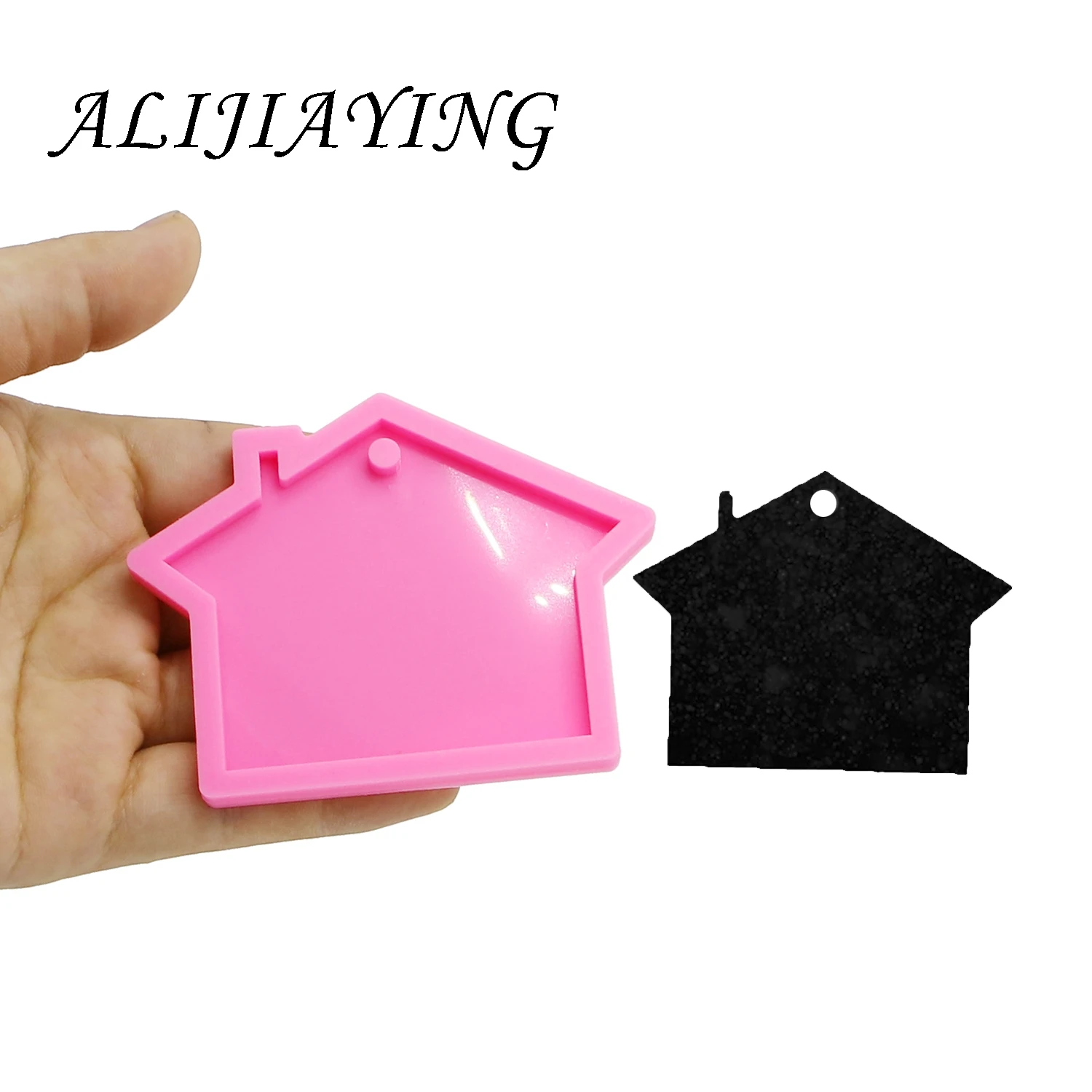 

Shiny House shape Molds silicone mould for keychain key ring Pendant resin Craft DIY epoxy jewelry DY0112