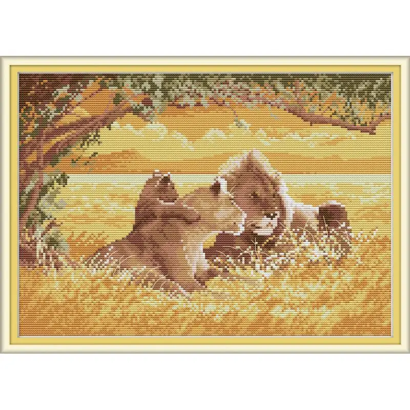 Leone Serie Punto Croce Kit FAI DA TE Modello Animale Aida 14ct 11ct Numero di Stampa della Tela di canapa Ago da Ricamo Kit Decorazione Della Casa