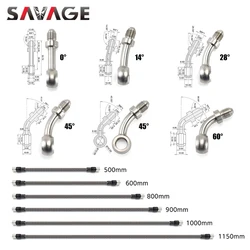 Motorcycle Brake Hose Clutch Hydraulic Oil Line Pipe Adaptor Oil Hose Banjo Fitting AN3 Straight 0 14 28 45 60 Degree 10mm 3/8