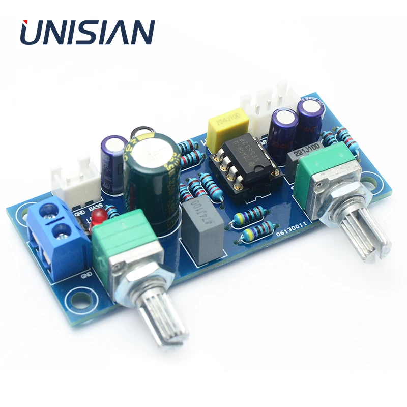 

UNISIAN Low Pass Bass Filter PreAmplifier Board NE5532 Op-amp HIFI audio Pre-amp For Amplifier