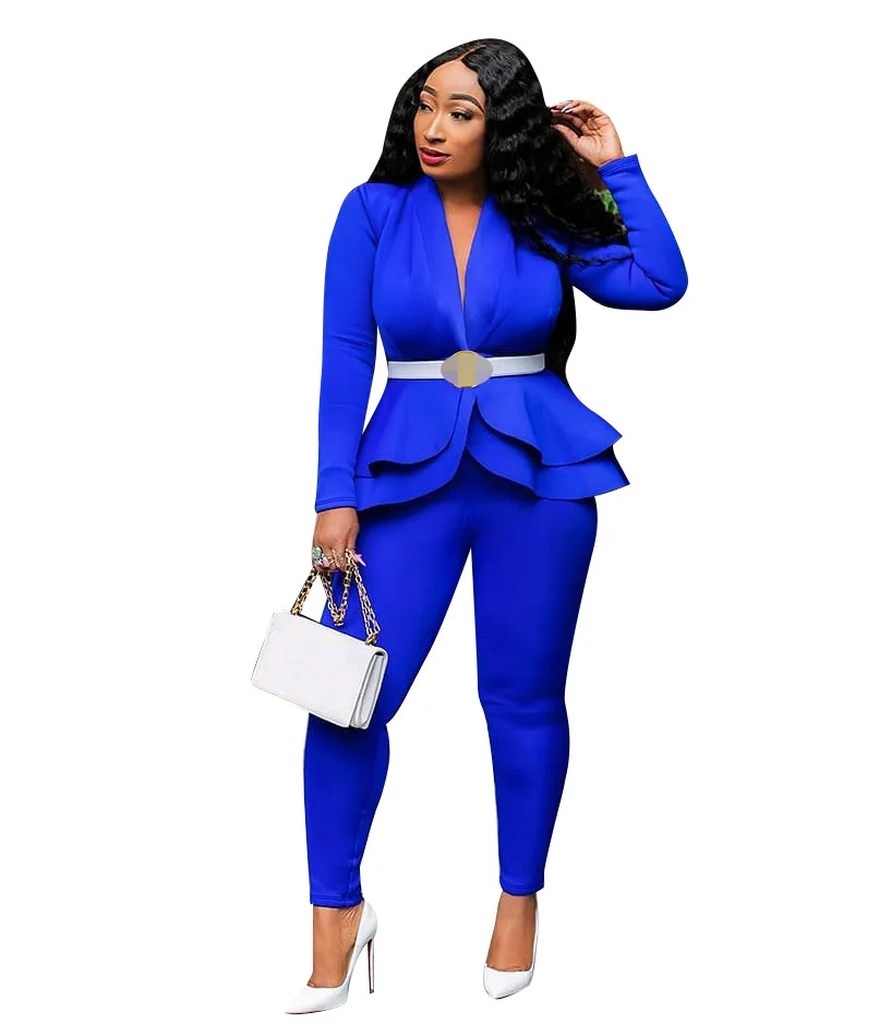 two piece set women office female 2 piece set for women long sleeve suit pants two pieces sets winter women\'s suits