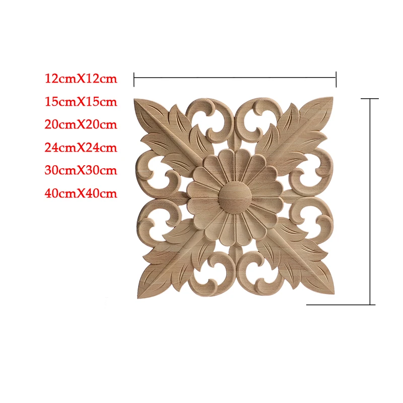 Wood Mouldings Wood Carving Door Onlay Wood Applique Wood Decal Antique Retro Modern Long Leaves Wooden Cabinet Furniture Corner