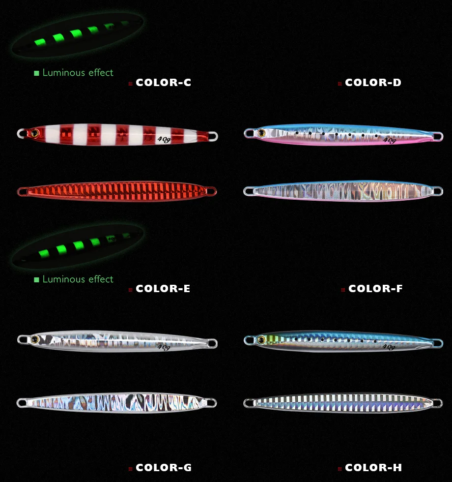 ALLBLUE SLOWER Langer Metall-Jig-Angelköder für Slow-Cast-Jigging, 20G 30G 40G 60G, Künstlicher Metallköder für Uferangeln, Meeresangelzubehör – Detail 6