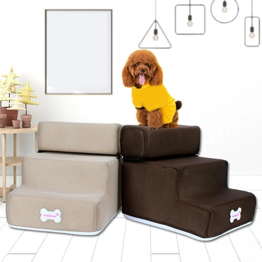 Small Dog Cats Pet 3 Steps Removable Non-slip Ramp Climbing Detachable Bed Ladder Dog Beds/Mats