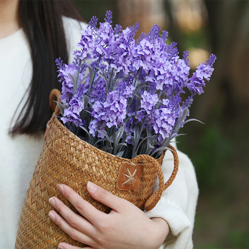 

42cm Lavender Silk Artificial Flowers Bouquet 5 Big Head Fake Flower for Wedding Decoration Material Manual Diy Vases for Home