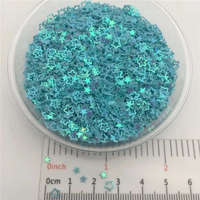 3mm Hollow Star P PVC loose Sequins Glitter Paillettes for Nail Art Manicure, Wedding Confetti,Accessories for Ornament/Crafts