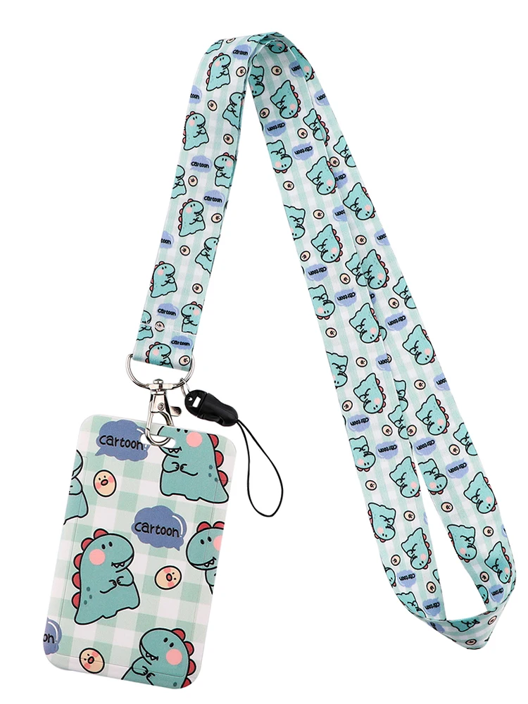 Porte-clés Animal de dessin animé petit dinosaure DB947, lanière pour appareil photo, porte-Badge de carte d'identité USB, sangles de cou pour téléphone portable