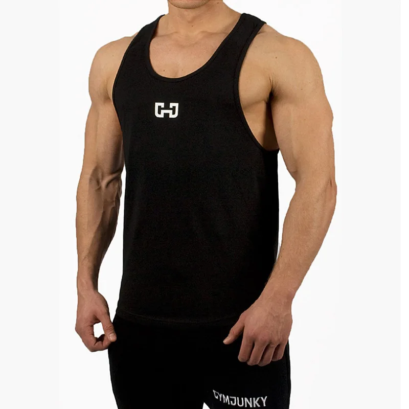 Summer New Men\'s Fashion Gyms Clothing Print Letter Tank Top Men Fitness Stringer Vest Loose Sleeveless Shirt Muscle singlets