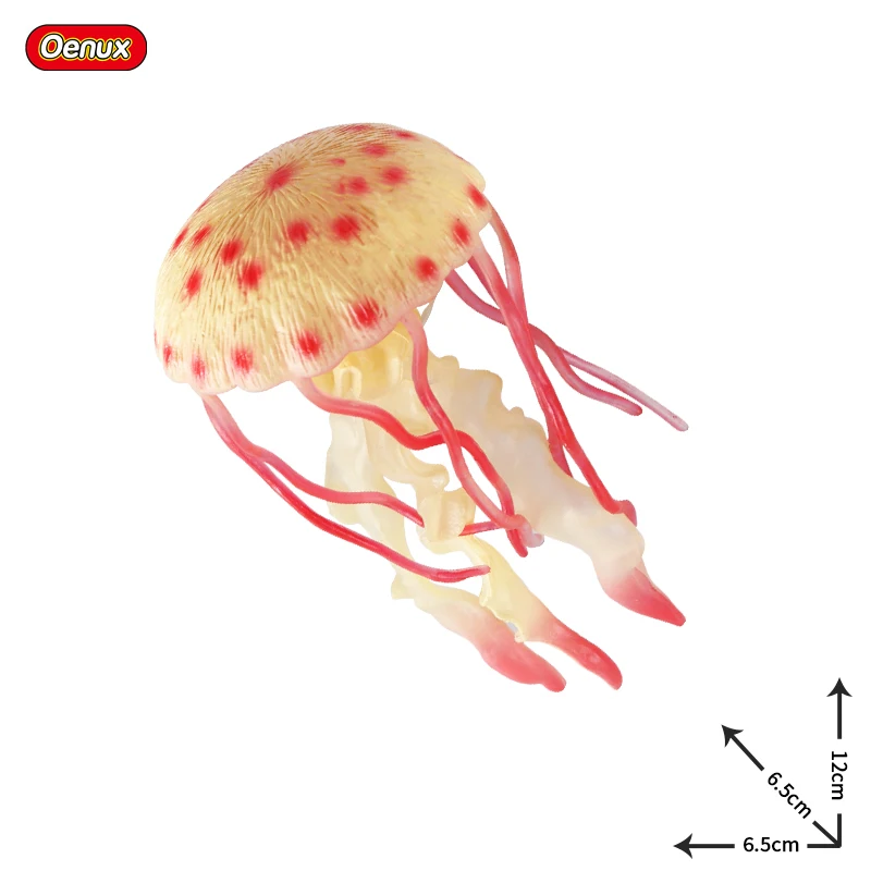 Oenux Ocean Marine Crab Ray Starfish Jellyfish Model Simulation Whale Shark Sea Life Animals PVC Action Figures Collection Toy