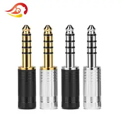 QYFANG 4.4mm 5 Pole Stereo Earphone Plug Rhodium/Gold Plated Audio Jack For NW-WM1Z/A HiFi Headset  Wire Connector Metal Adapter