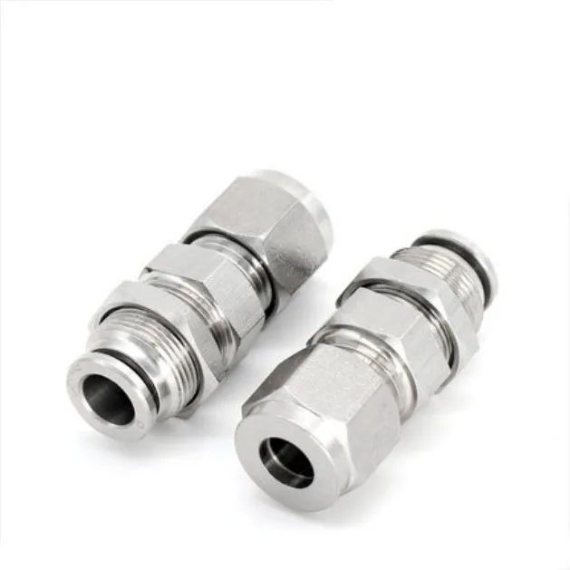 10pcs PK6-6,PK8-8,PK10-10,PK12-12,PK14-14 , PK16-16,304 Stainless Steel Bulkhead Connector