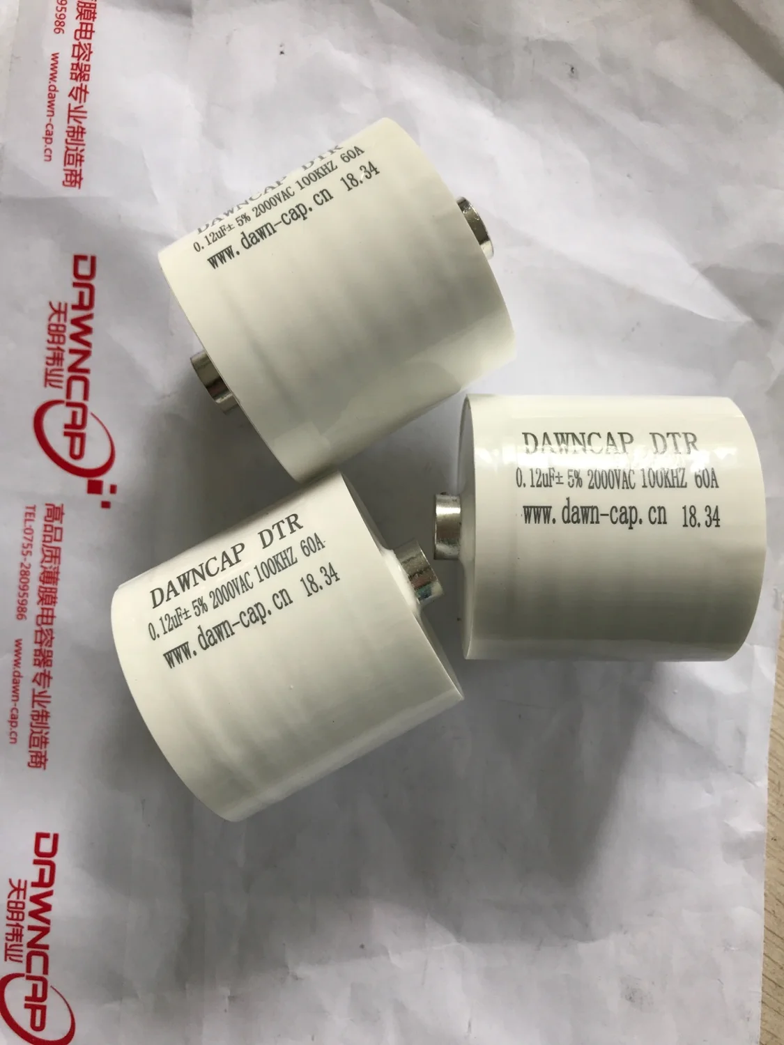 High-voltage resonant capacitor for high-frequency machine DTR-2000VAC/0.12UF/2KV high frequency 100KHZ a pair
