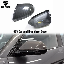 For Lamborghini Urus Audi Q8 SQ8 RSQ8 Real Carbon Fiber RearView Mirror Cover With Lane Assit & W/O Lane assit 2018-2021 Add on