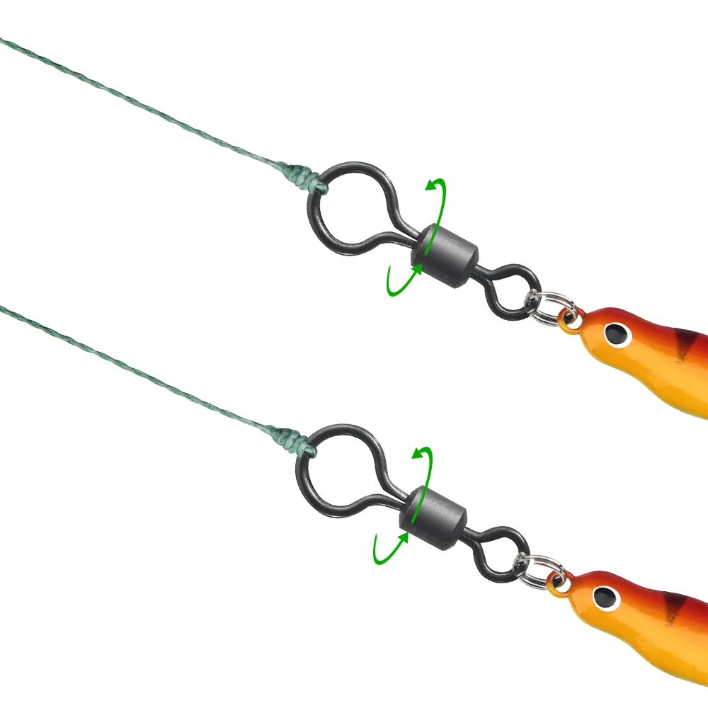 DNDYUJU 30pcs Big Eye Swivel Copper Making Heli-chod Swivels Matt Black Anti Glare Rolling Swivel Carp Fishing Tackle Rigs