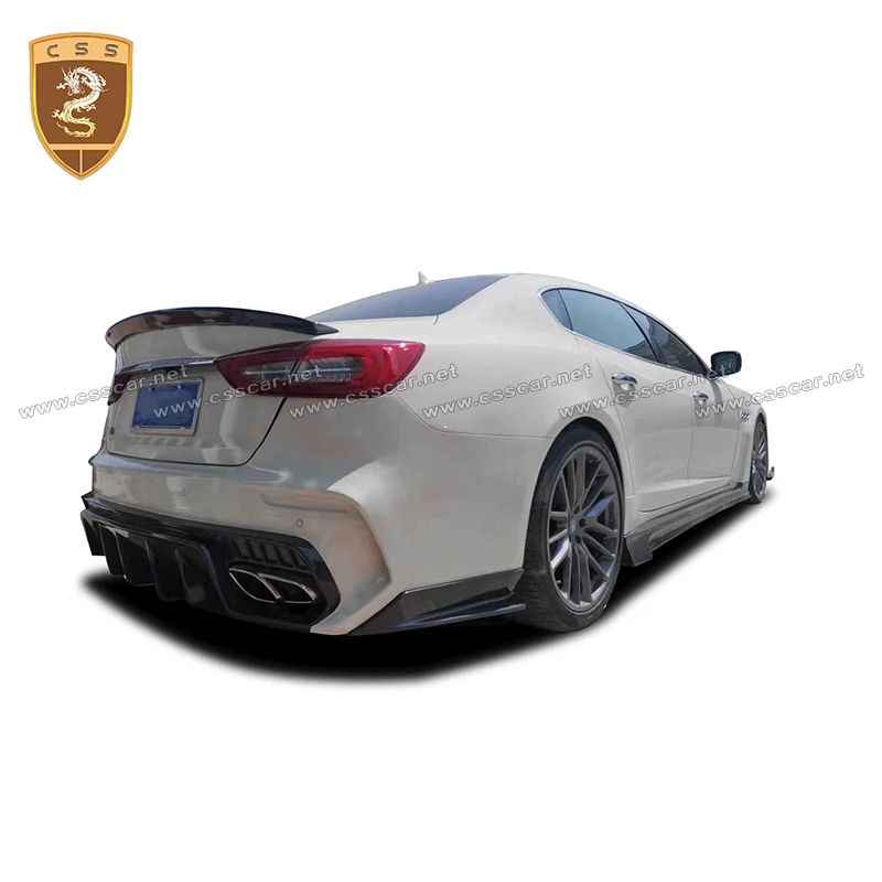 Fit for Maserati Quattroporte 18-20 Carbon Fiber front bumper engine cover rear bumper side skirts Car body kit CSS style 00619