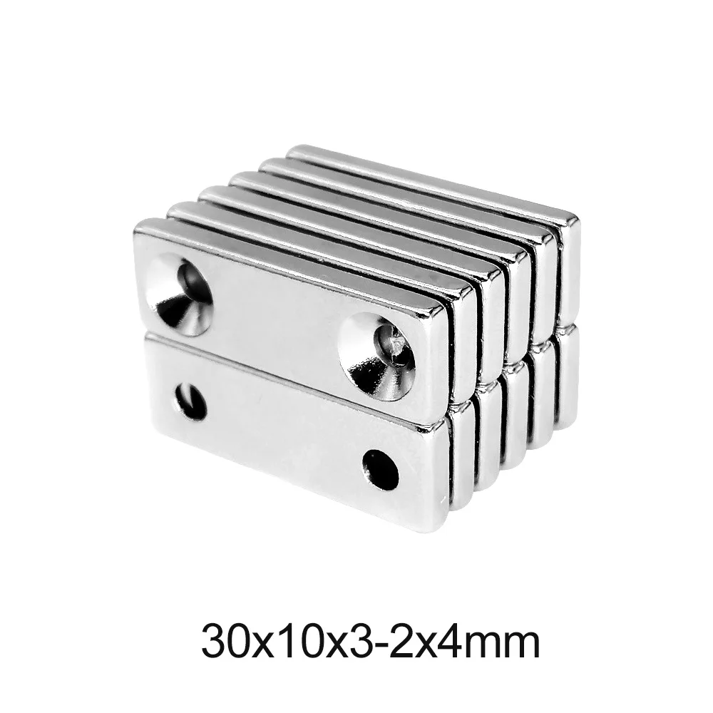 5~50PCS 30x10x3-4 Powerful Magnets Hole 4mm Small Sheet Magnet 30mmx10mmx3mm Strong Neodymium Magnet 30*10*3-4 N35 30x10x3-4mm