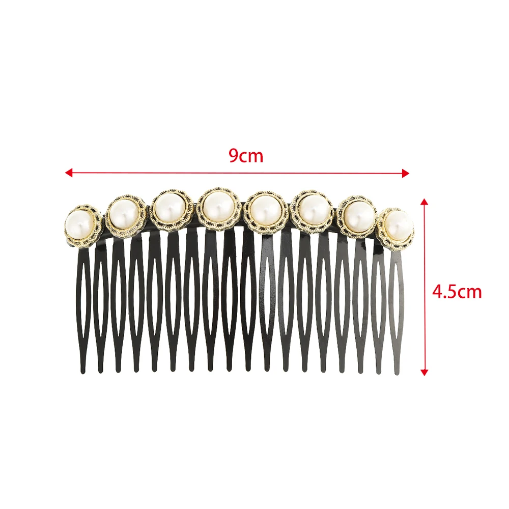 Haimeikang Fashion Ponytail Clip Hair Combs Women Rhinestone Pearl Barrettes New Hair Maker Bun Hair Accessories Hairpins