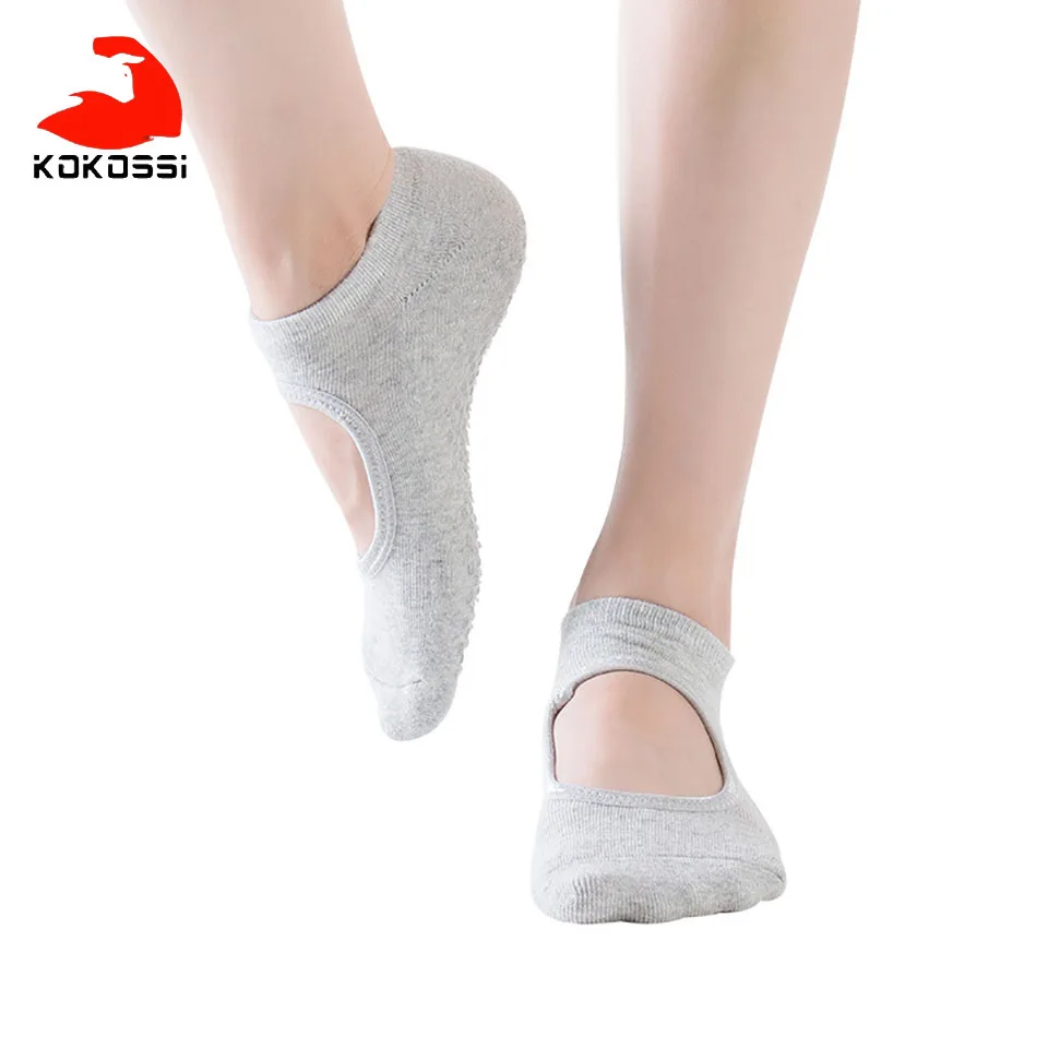 

KoKossi Terry Halter Yoga Socks Comfortable Breathable Skin-friendly Dance Socks Anti-slip PVC Harmless Non-pilling Yoga Socks